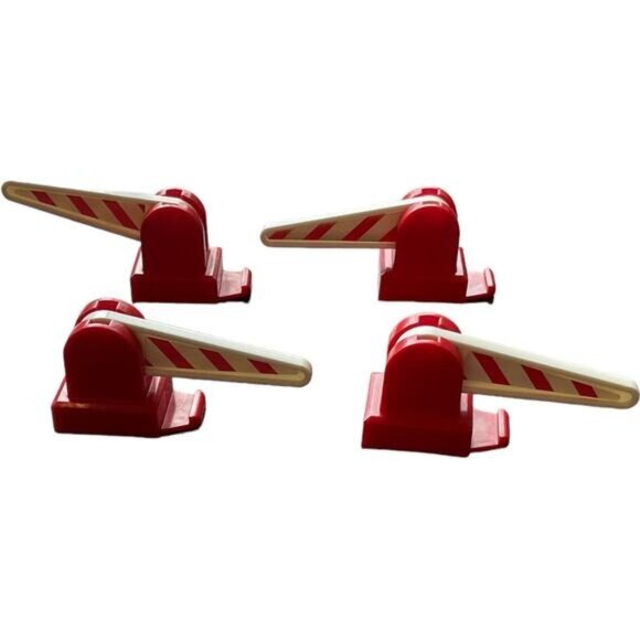 Fisher Price Red White GeoTrax Crossing Arm Positional set of 4 - Picture 1 of 5